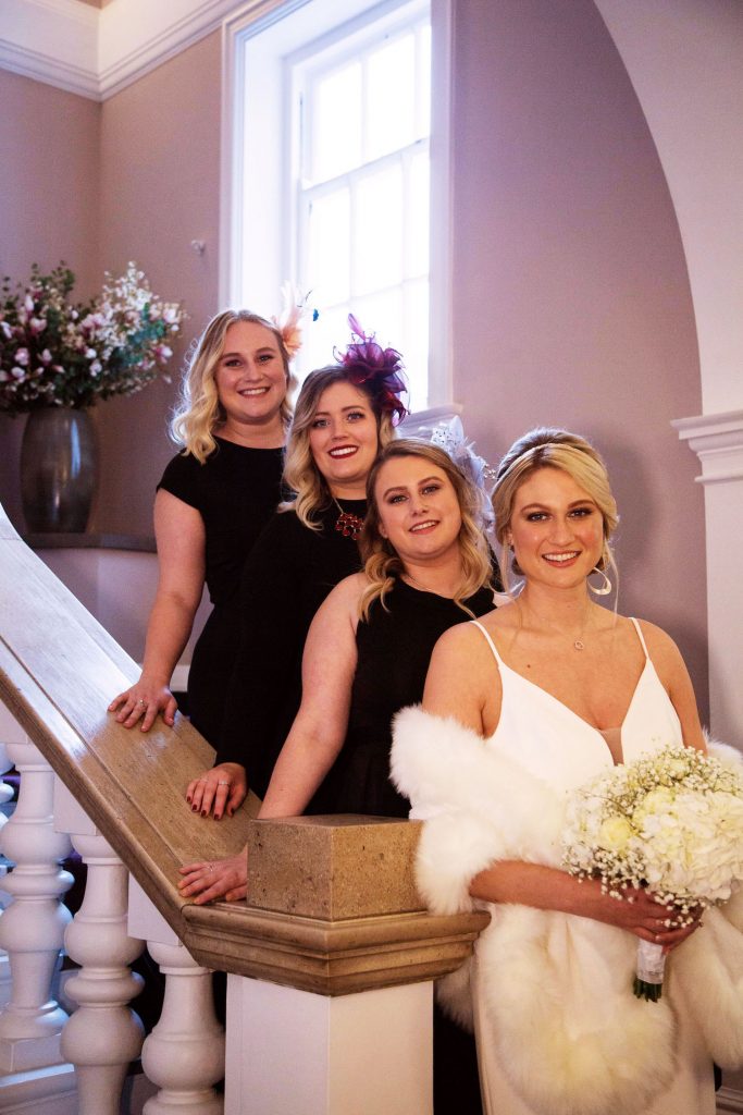 bridesmaids-in-little-black-dresses