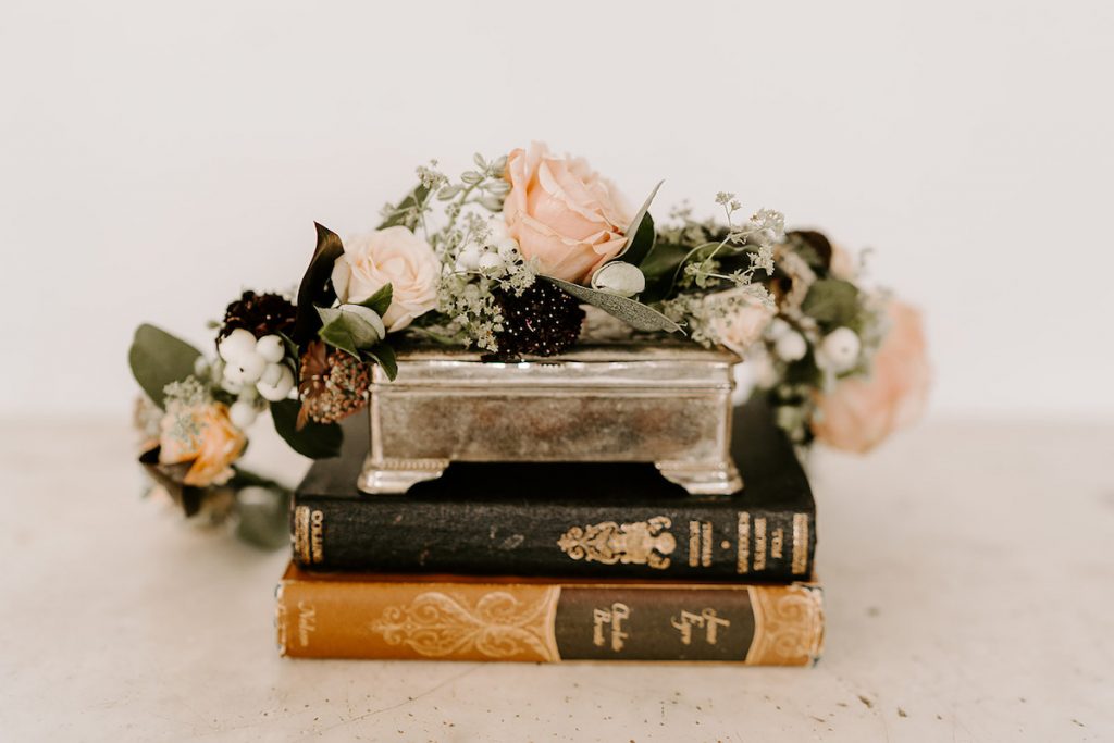 flower crown with roses and berries