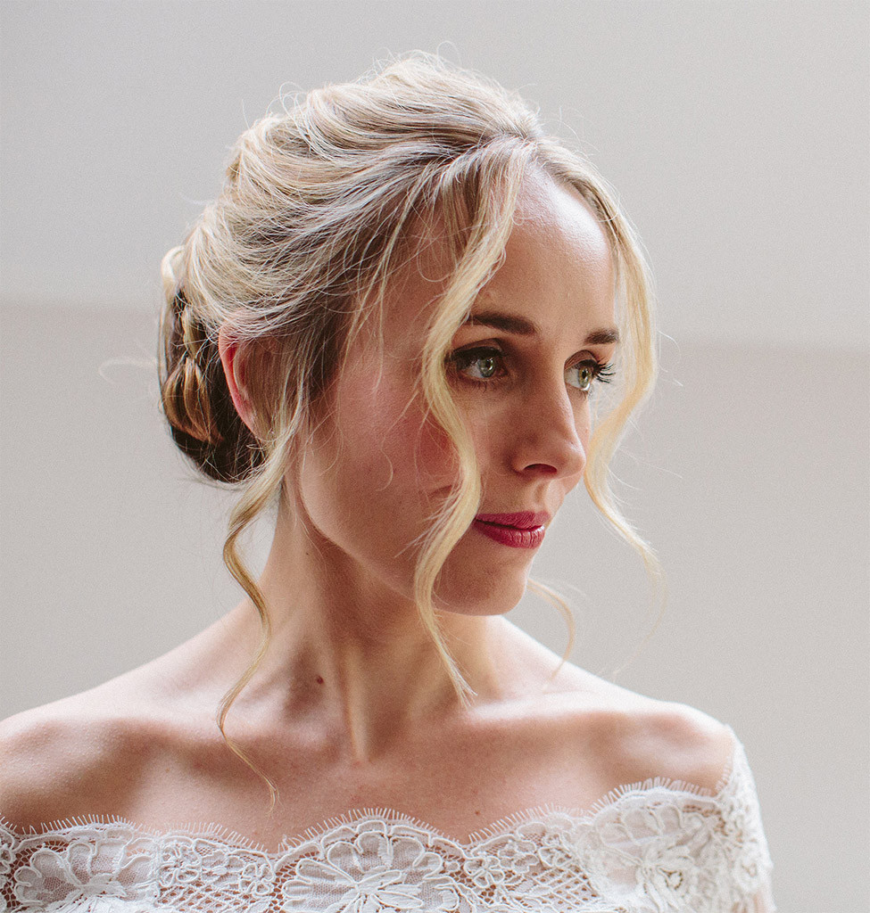 Best Hairstyles for an Off-the-Shoulder Wedding Dress